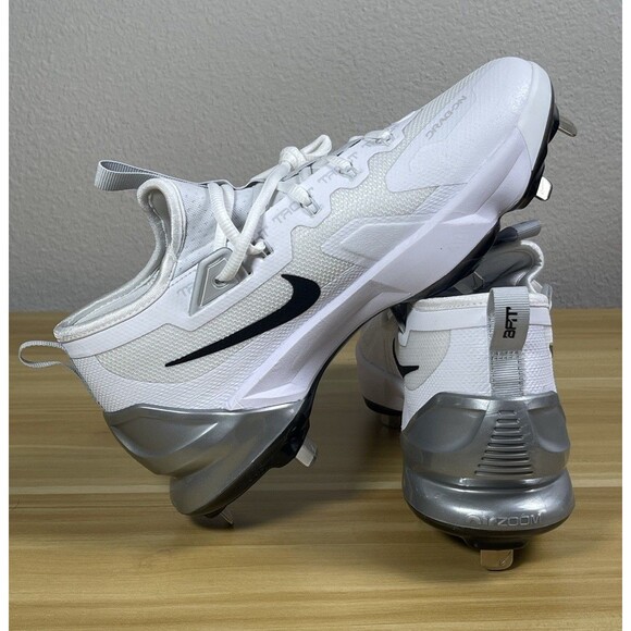 Nike Force Zoom Trout 9 Elite Metal Baseball Cleat Men Size 7 FB2906-102 White - Picture 6 of 10